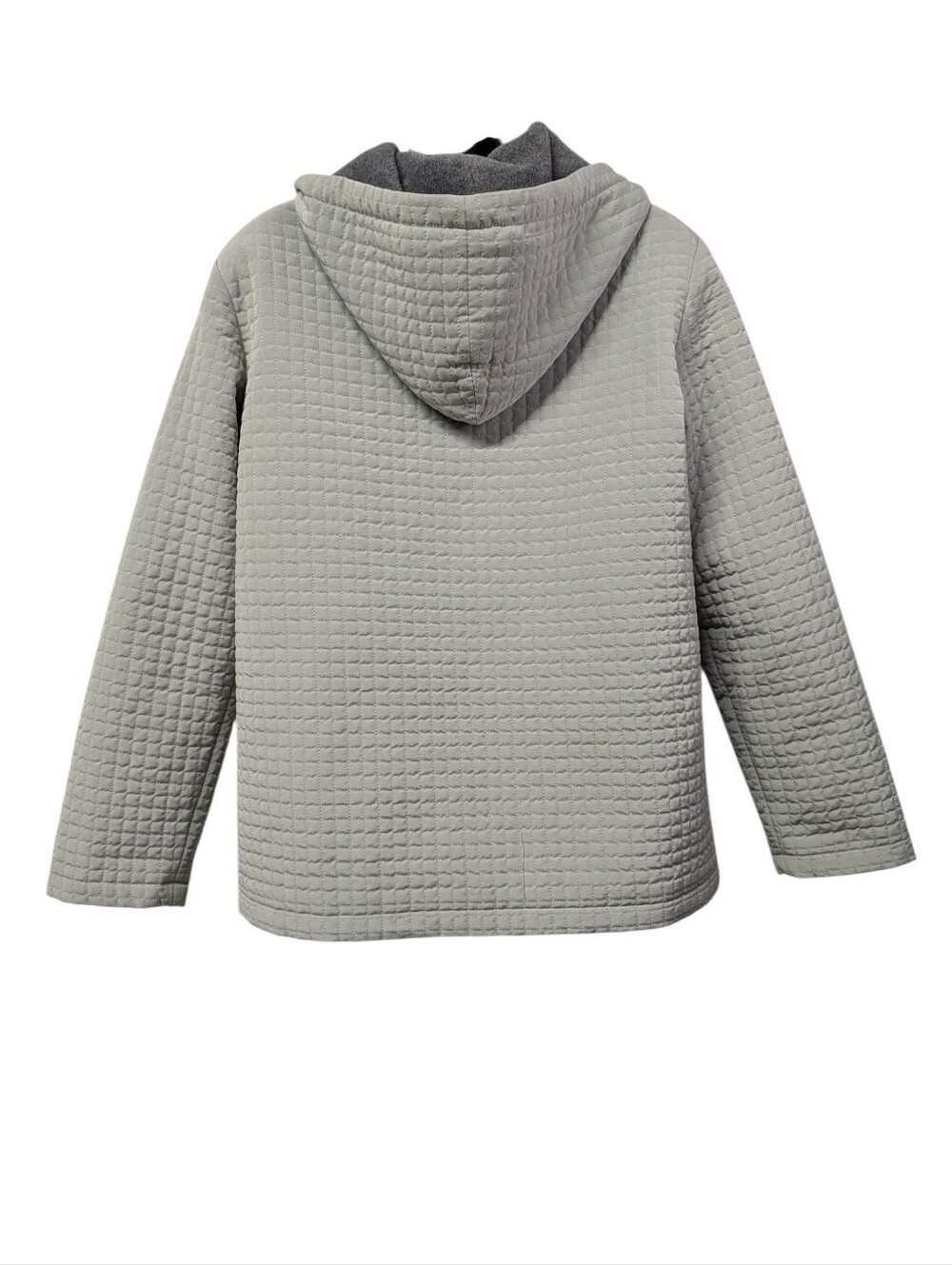 Braetan Women's Gray Quilted Hooded Full Zip Puffer Jacket Size M Pockets - Picture 2 of 7